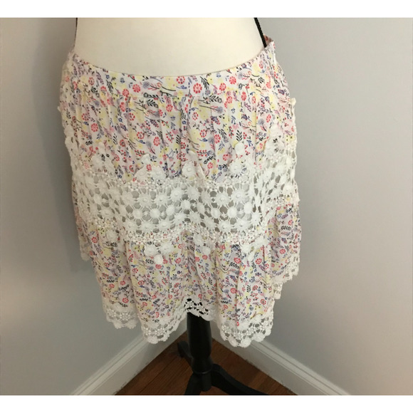Anthropologie Ranna Gill Margo Lace Floral Print Skirt - Size Medium - Picture 2 of 9